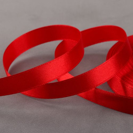 Лента атласная, 12 мм × 33 ± 2 м, цвет тёмно-красный №112