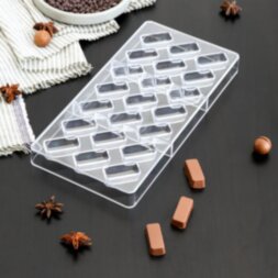 Форма для шоколада и конфет KONFINETTA «Буэно», 27,5×13,5×2,5 см, 21 ячейка, ячейка 3,5×1,5×1 см