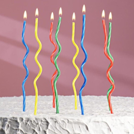 Свечи для торта, золотые, 16 шт., 6,5 х 0,5 см №2