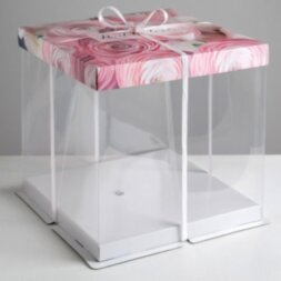 Складная коробка под торт With love, 30 × 30 см