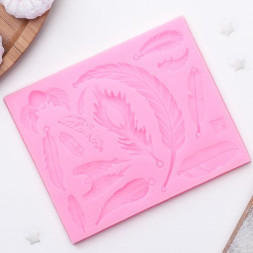 Молд силиконовый «Перья», 12×10 см, цвет МИКС