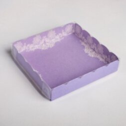 Коробка для кондитерских изделий с PVC-крышкой «Сделано с любовью», 15 × 15 × 3 см
