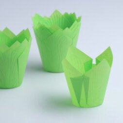 Форма бумажная «Тюльпан», зеленая, 5 х 8 см