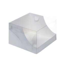 Коробка под торт с пластиковой крышкой 205*205*140 (белая)