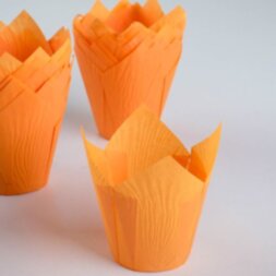 Форма бумажная «Тюльпан», оранжевый, 5 х 8 см