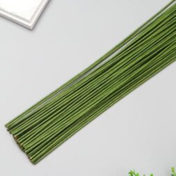 Проволока для изготовления искусственных цветов &quot;Зелёная&quot; 40 см сечение 2,5 мм