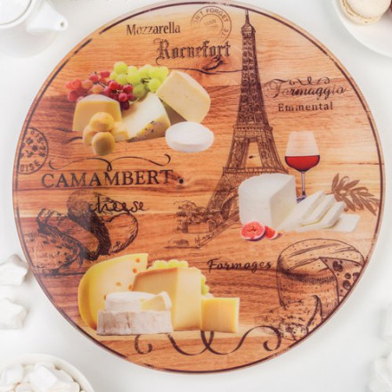 Подставка для торта вращающаяся «Сыр Париж», 30 см, в подарочной упаковке