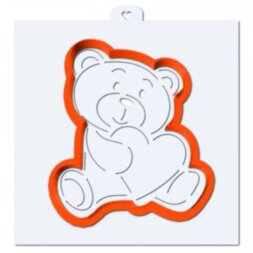 Трафарет+форма «Медведь с сердцем» (Трафарет+форма)