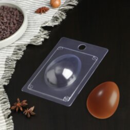 Форма для шоколада «Яйцо простое», 15×10×3 см, цвет прозрачный