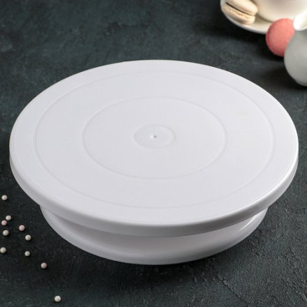 Подставка для торта вращающаяся, d=30,5 см, с рычагом-блокиратором вращения,с разлиновкой