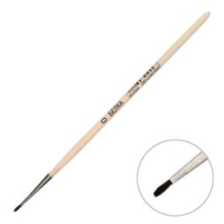 Кисть Белка круглая № 0 (диаметр обоймы 1 мм; длина волоса 5 мм), деревянная ручка, Calligrata