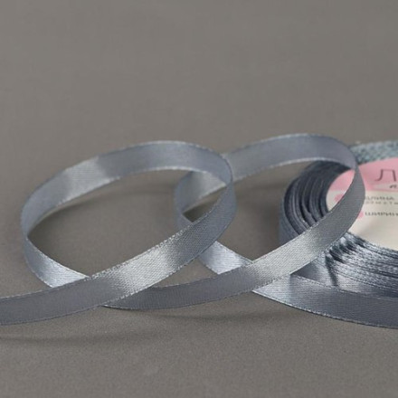 Лента атласная, 10 мм × 23 ± 1 м, цвет серый №03