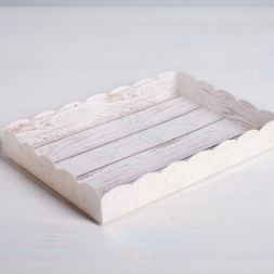 Коробка для кондитерских изделий с PVC-крышкой «Вкусно», 22 × 15 × 3 см