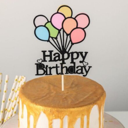 Топпер на торт «Счастливого дня рождения. Шары», 22×10 см