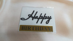 Топпер   &quot;Happy birthday&quot; акрил черный с золотом