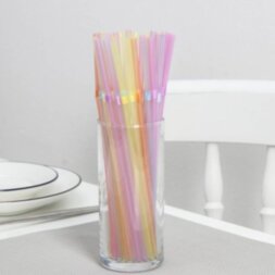 Набор одноразовых трубочек для коктейля Доляна, 0,5×21 см, 50 шт, флуоресцентные, с гофрой, цвет МИК
