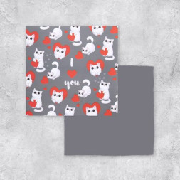 Открытка-мини I Love you,котята, 7 х 7см