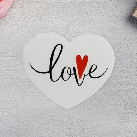 Открытка-мини двойная «Love», 7 х 6см