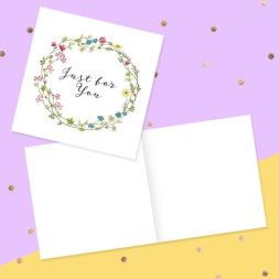 Открытка‒мини Just for you, цветочный веночек, 7 × 7 см