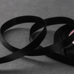 Лента атласная, 10 мм × 23 ± 1 м, цвет чёрный №39