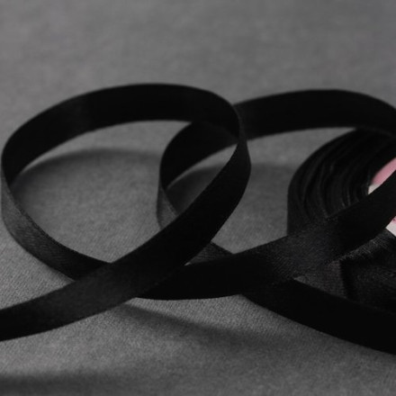Лента атласная, 10 мм × 23 ± 1 м, цвет чёрный №39