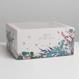 Коробка для торта с окном «Краски» 23 х 23 х 11 см