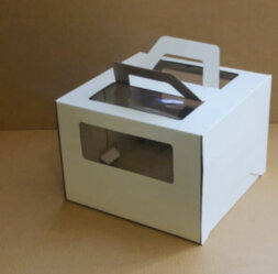 Коробка для торта с ручками 260*260*200 с окном (10шт)