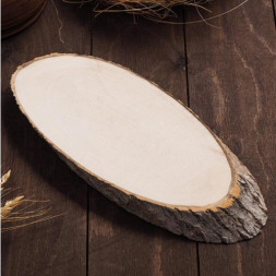 Спил дерева косой, длина: 23-28 см, ширина: 12-15 см