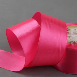 Лента атласная, 40 мм × 23 ± 1 м, цвет ярко-розовый №89