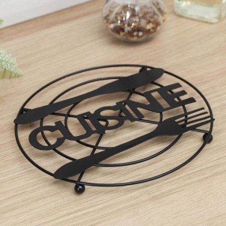 Подставка под горячее Доляна Cusine+, 18×17,9×1,2 см, цвет чёрный