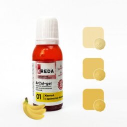 ArCol-gel 01 желтый с аром. банана, арома-колорант для окраш. (20мл) KREDA Bio