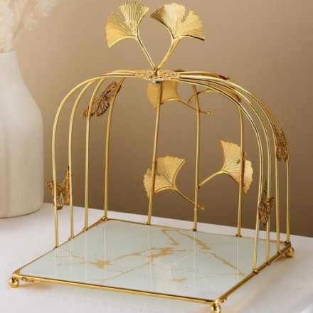 Подставка под десерты «Мрамор», 20×20×25 см, цвет белый